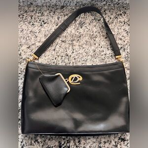 1960s Christian Dior Black Leather Handbag